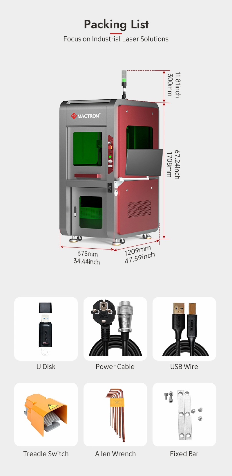 Big Enclosed Cover Jpt Fiber Laser Marking Machine