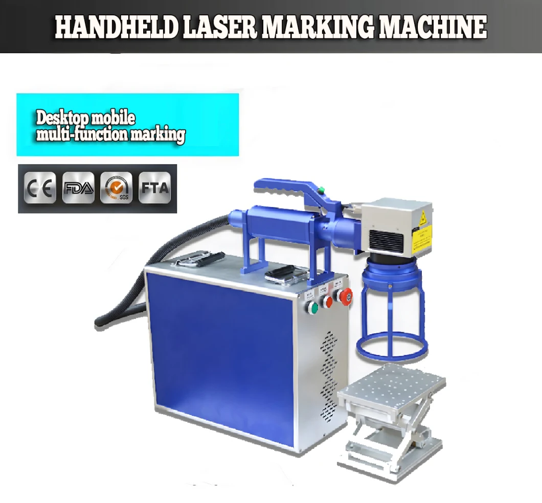 Portable Handheld Laser Marking Machine Printing on Rubber Tires